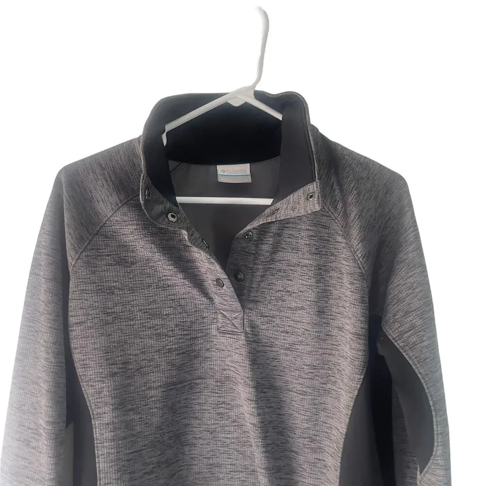 Columbia Womens Size Large Grey Half Button Pullover Activewear Outdoors Sweater